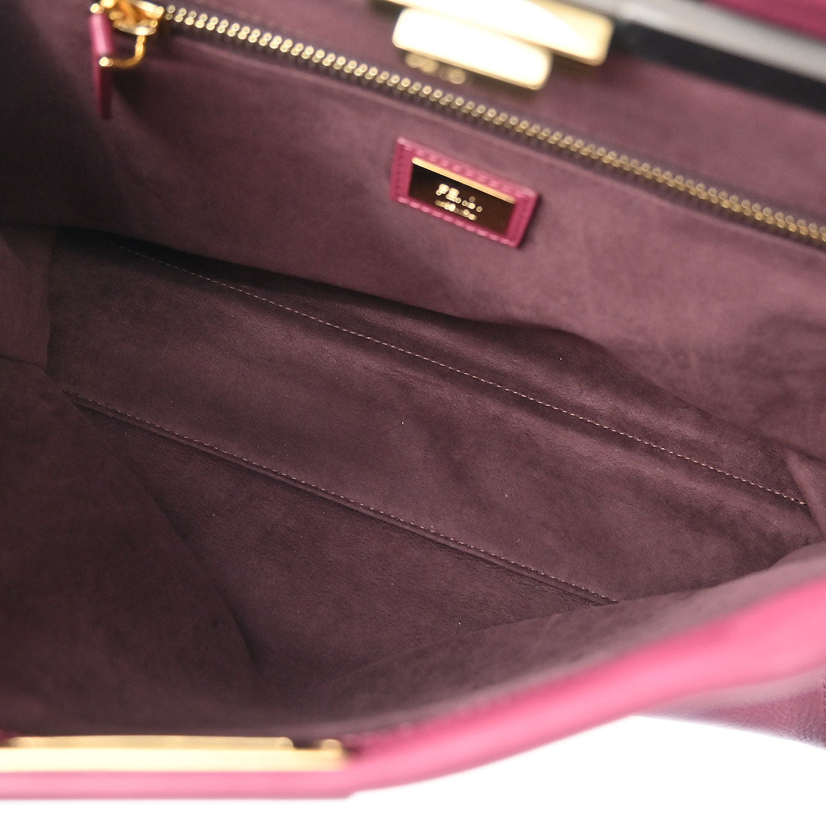 Fendi Bordeaux Leather Peekaboo 2way Shoulder Handbag