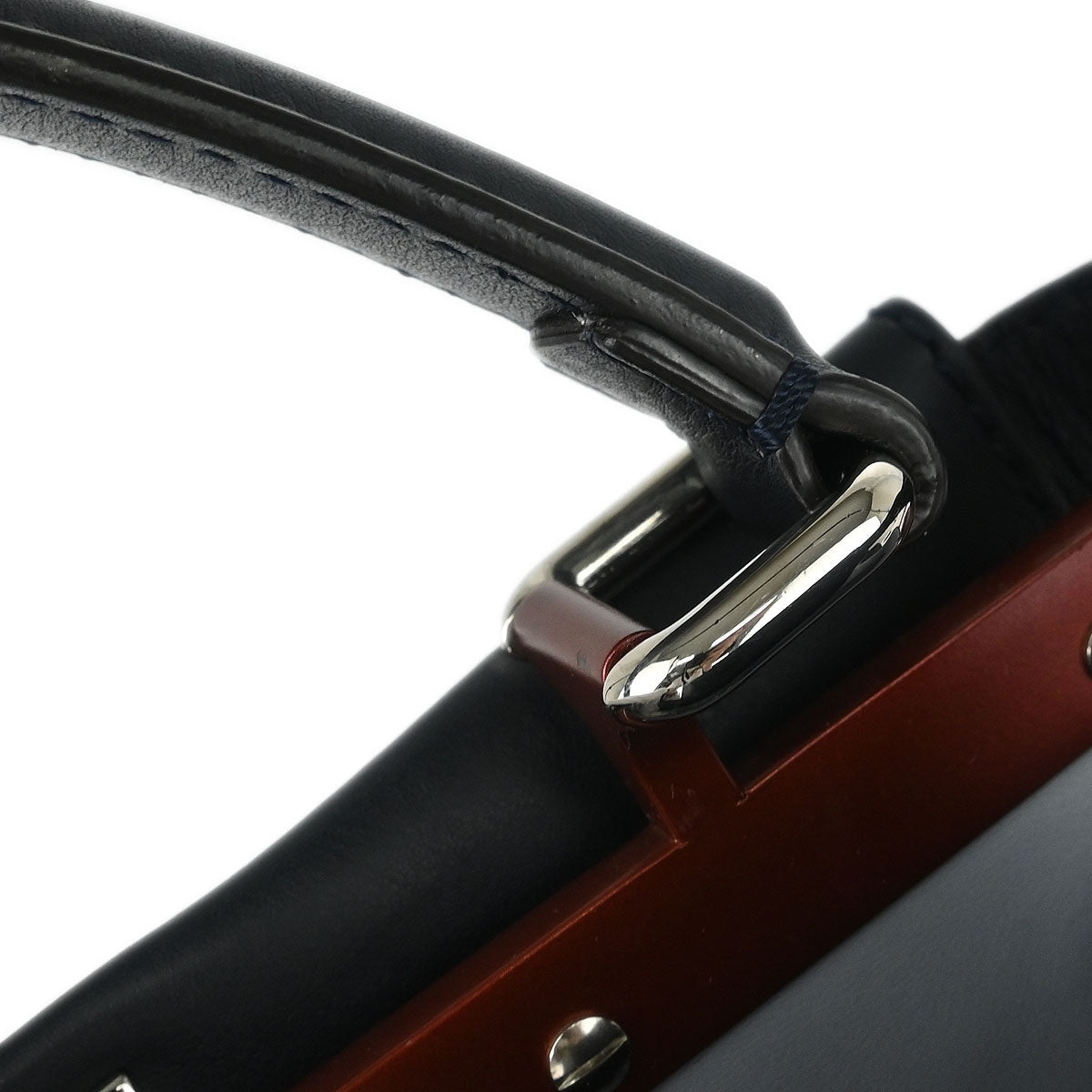 Fendi Black Leather Peekaboo 2way Shoulder Handbag