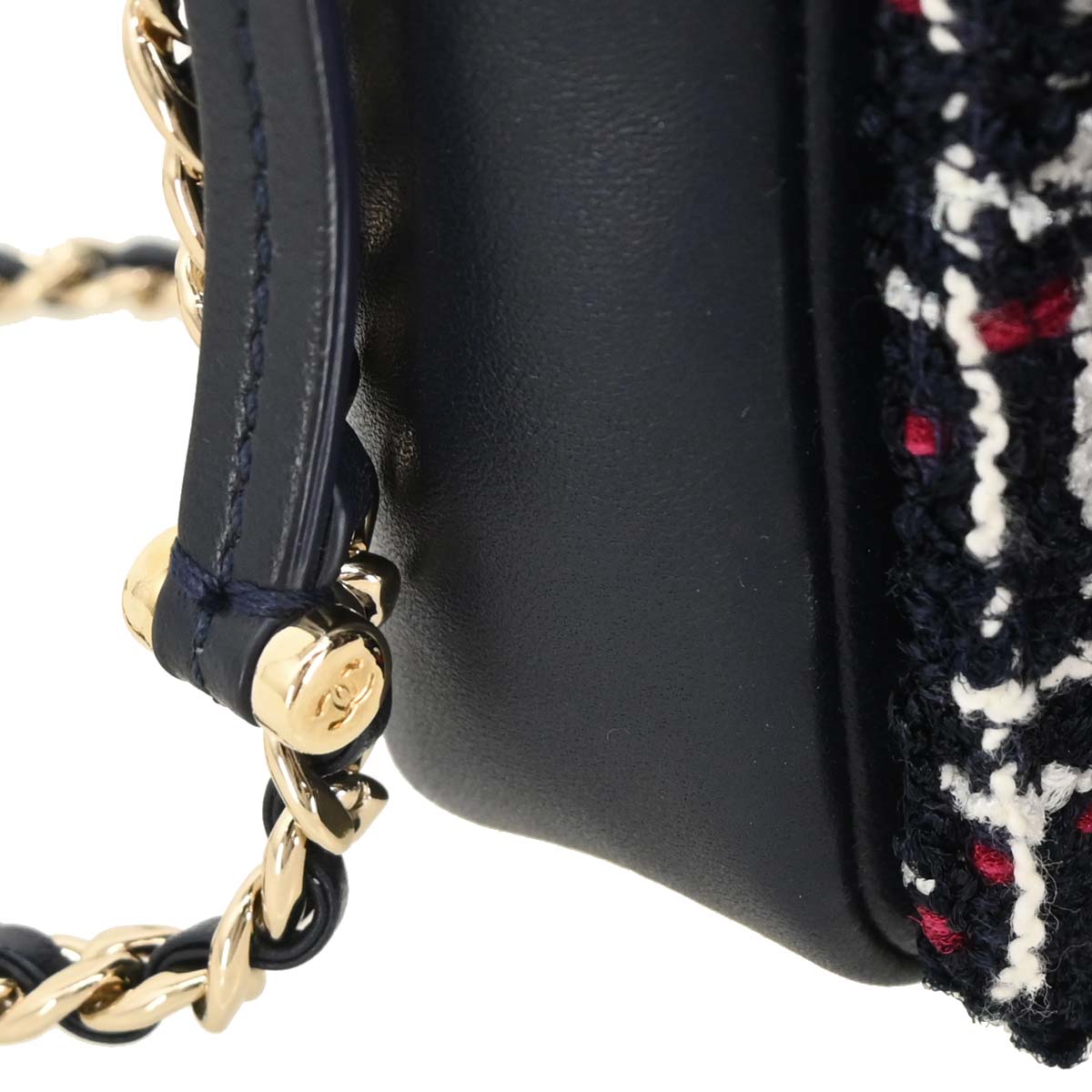Chanel 2019 Navy Lambskin Tweed Shoulder Bag