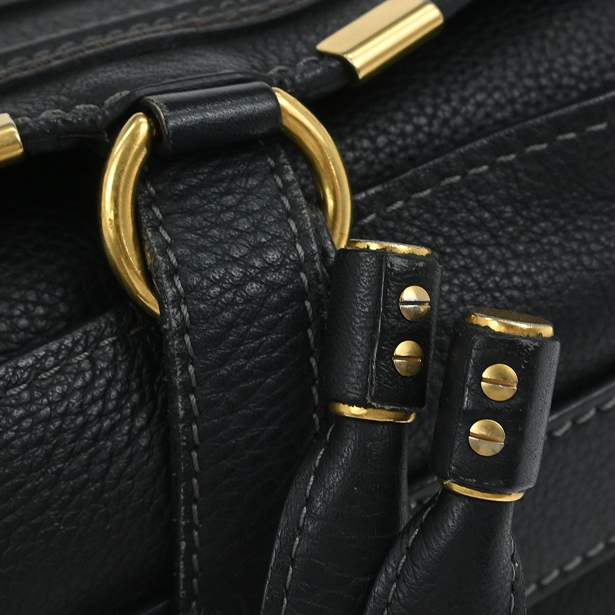 Chloe Black Leather Marcie Shoulder Bag