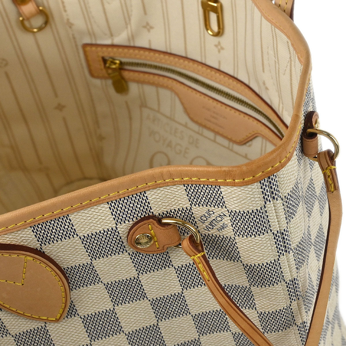 Louis Vuitton 2010 Damier Azur Neverfull PM Tote Handbag N51110