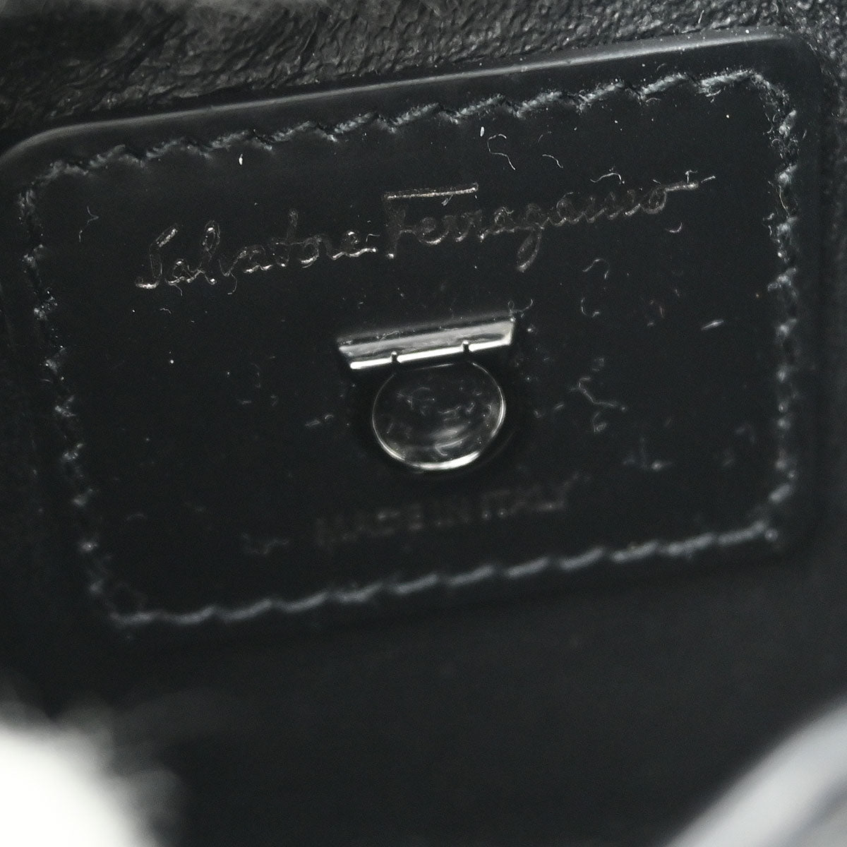 Salvatore Ferragamo Black Leather Gancini Handbag