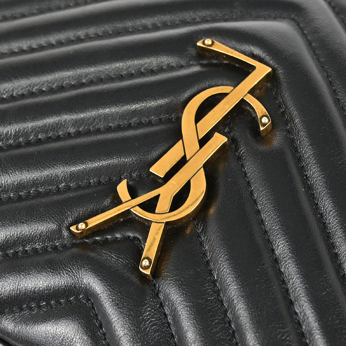 Saint Laurent Black Leather Lou Shoulder Camera Bag