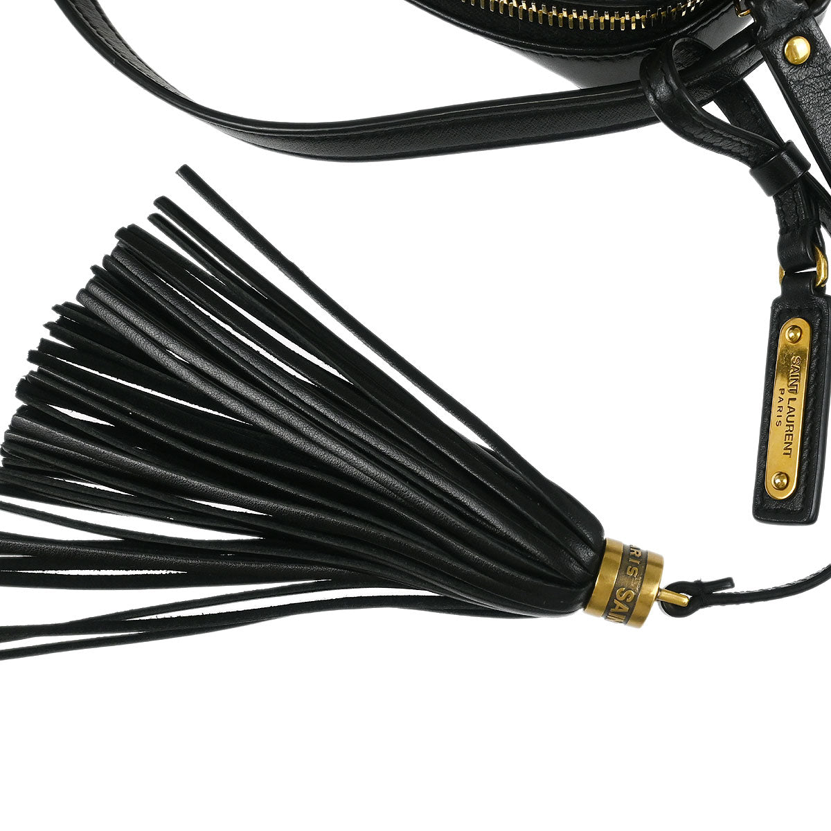Saint Laurent Black Leather Lou Shoulder Camera Bag