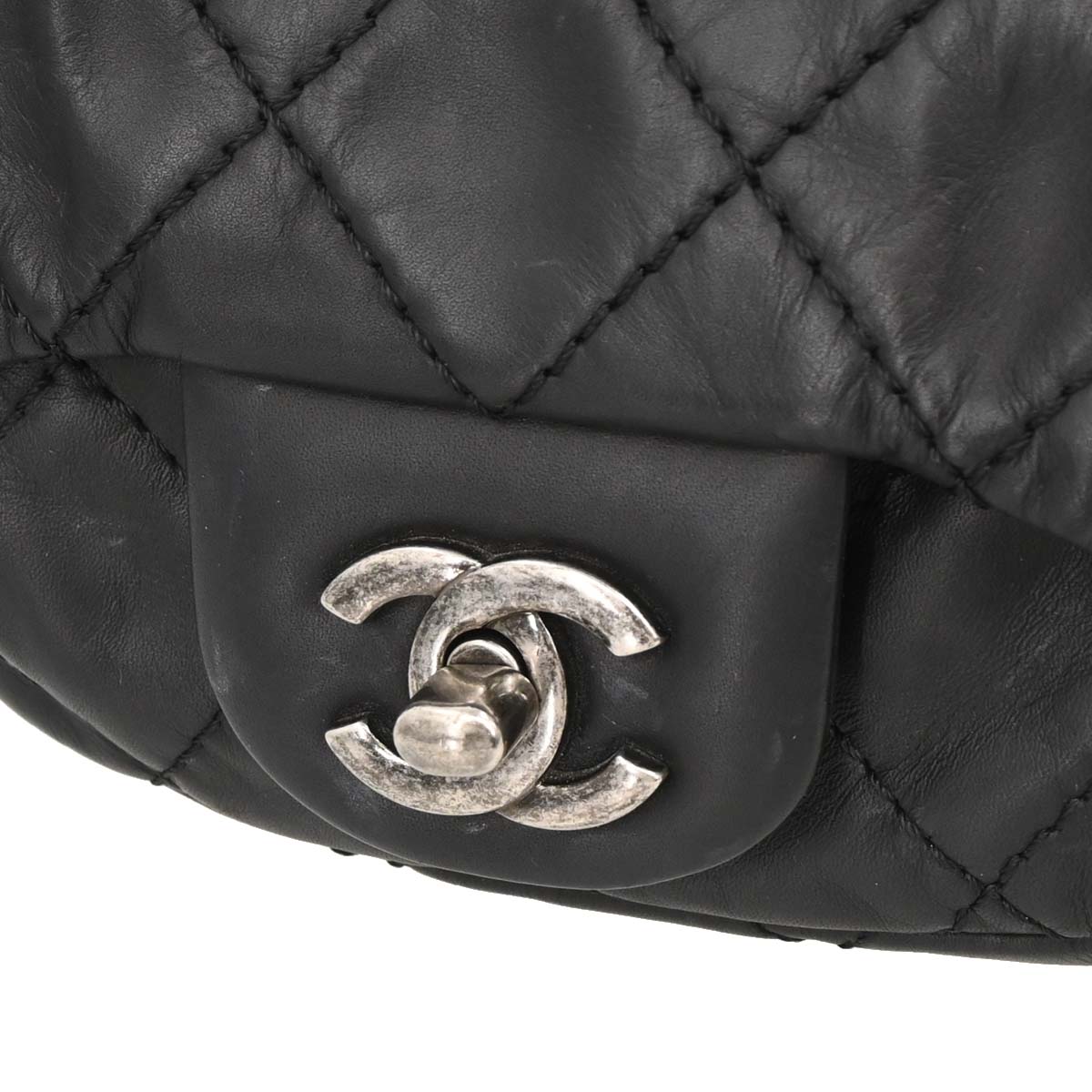 Chanel Black Lambskin 2way Shoulder Backpack Shoulder Bag