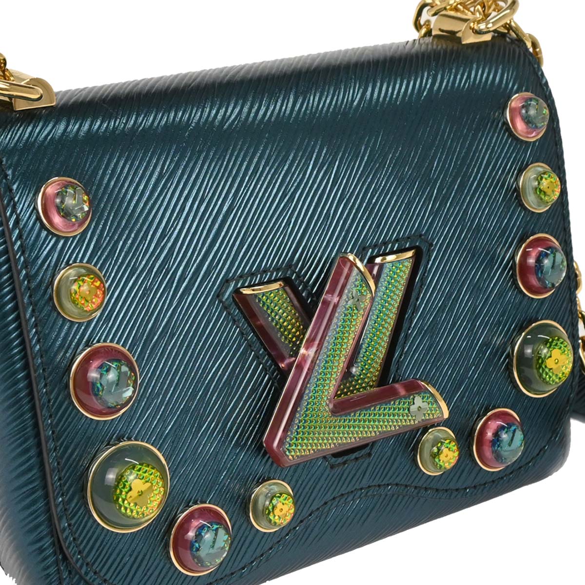 Louis Vuitton 2018 Emerald Green Studded Twist PM Shoulder Bag M53092