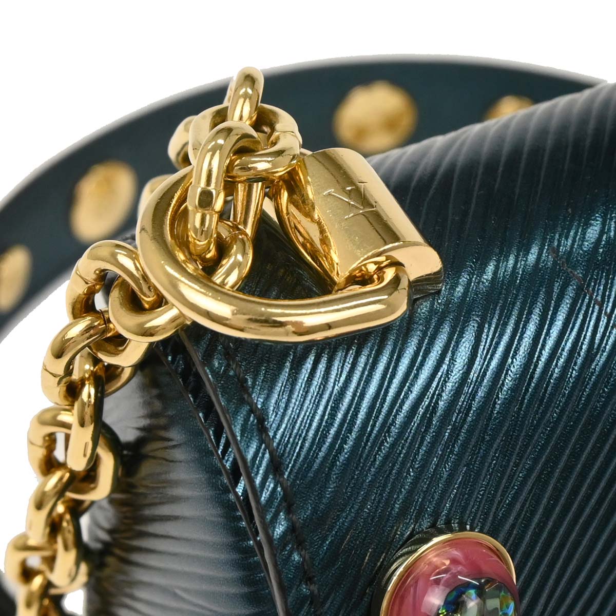 Louis Vuitton 2018 Emerald Green Studded Twist PM Shoulder Bag M53092