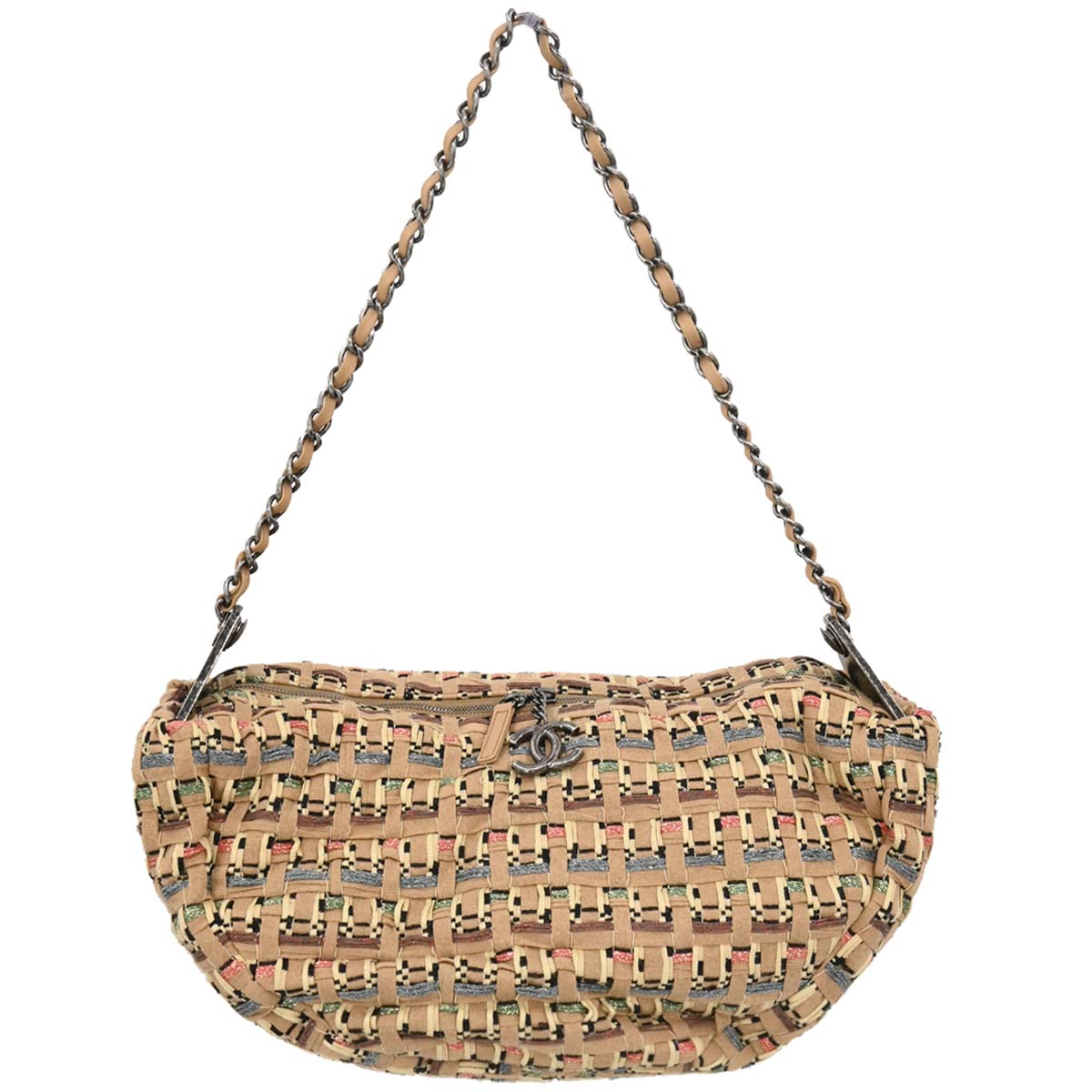 Chanel 2017 Beige Fabric Hobo Shoulder Bag
