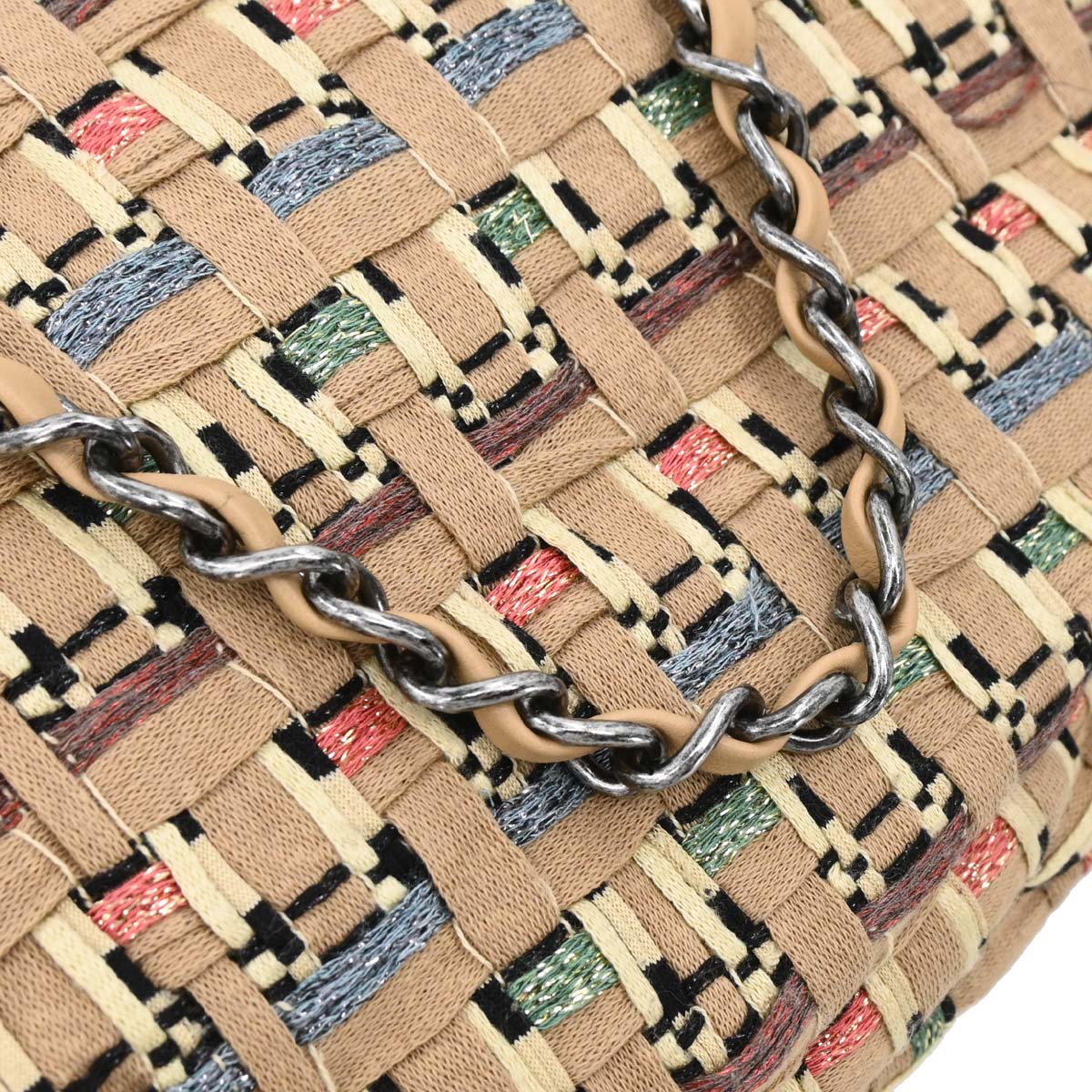 Chanel 2017 Beige Fabric Hobo Shoulder Bag