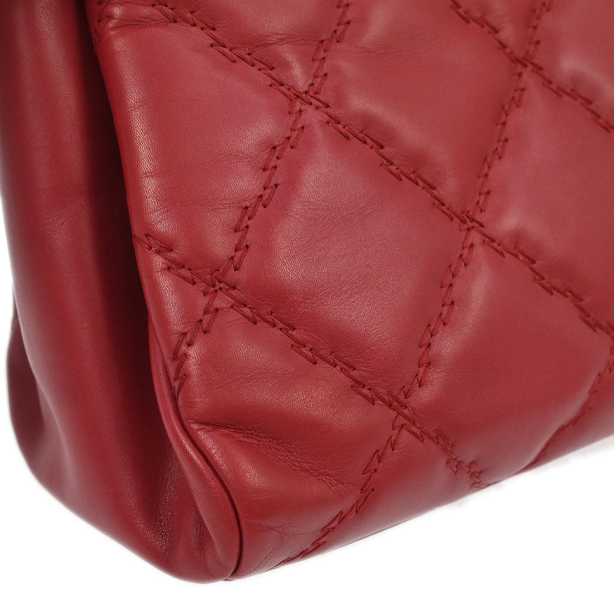 Chanel 2012-2013 Bordeaux Calfskin Hamptons Ultra Stitch Tote Chain Handbag