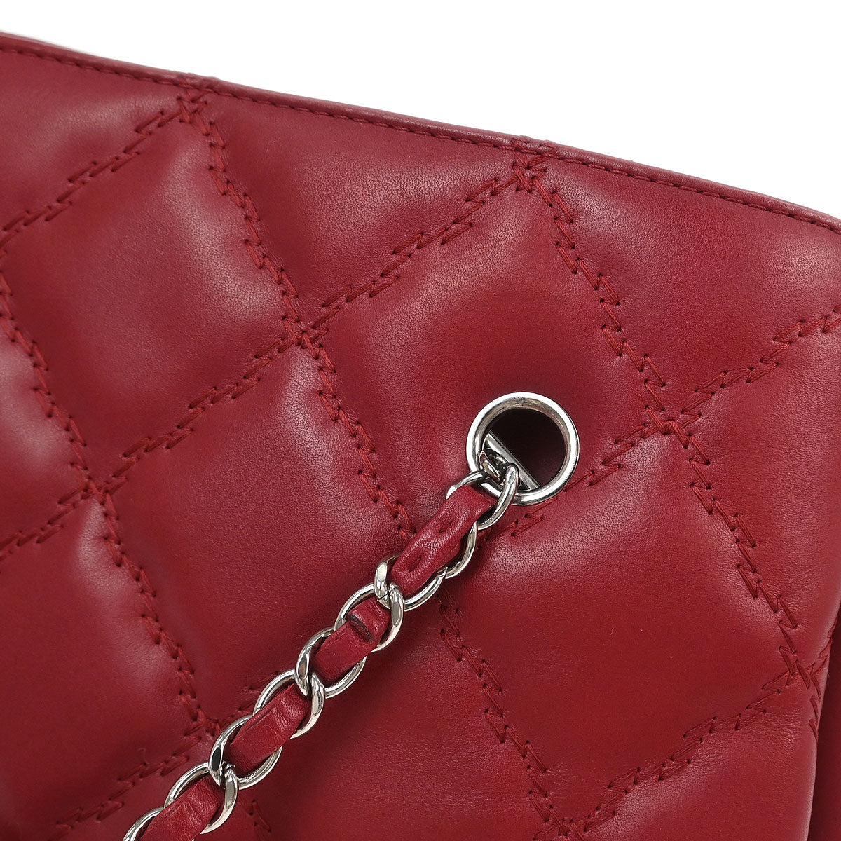 Chanel 2012-2013 Bordeaux Calfskin Hamptons Ultra Stitch Tote Chain Handbag