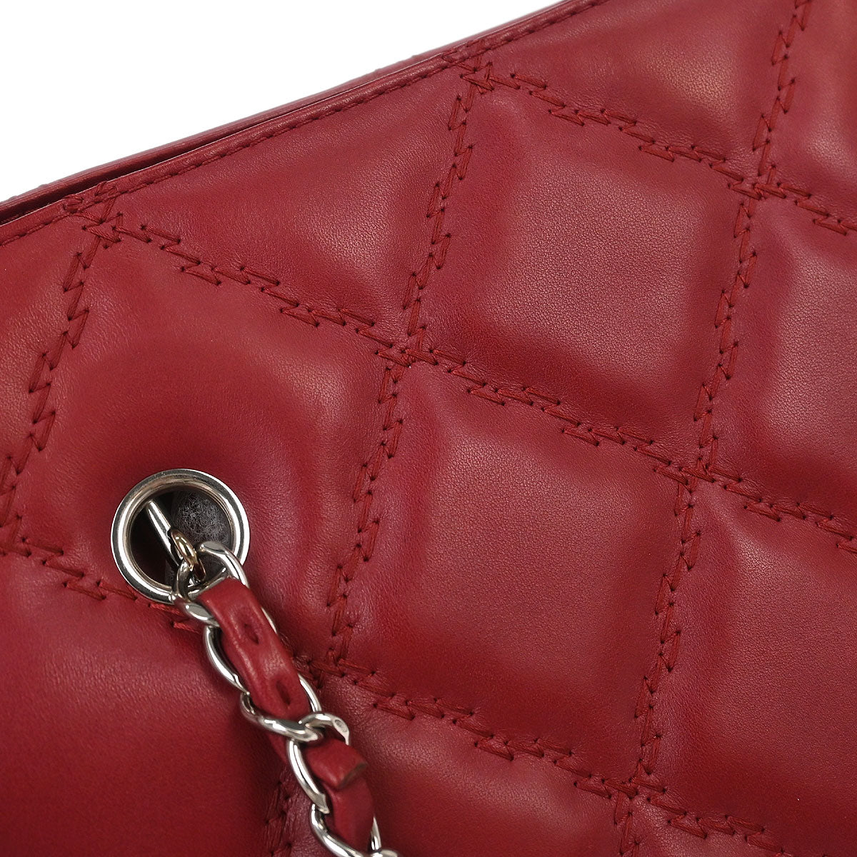 Chanel 2012-2013 Bordeaux Calfskin Hamptons Ultra Stitch Tote Chain Handbag