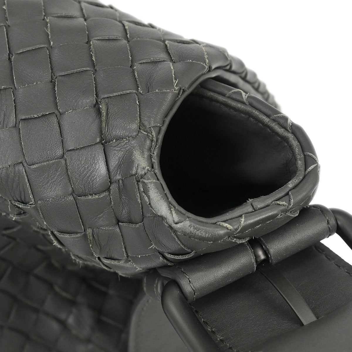 Bottega Veneta Gray Intrecciato Crossbody Shoulder Bag