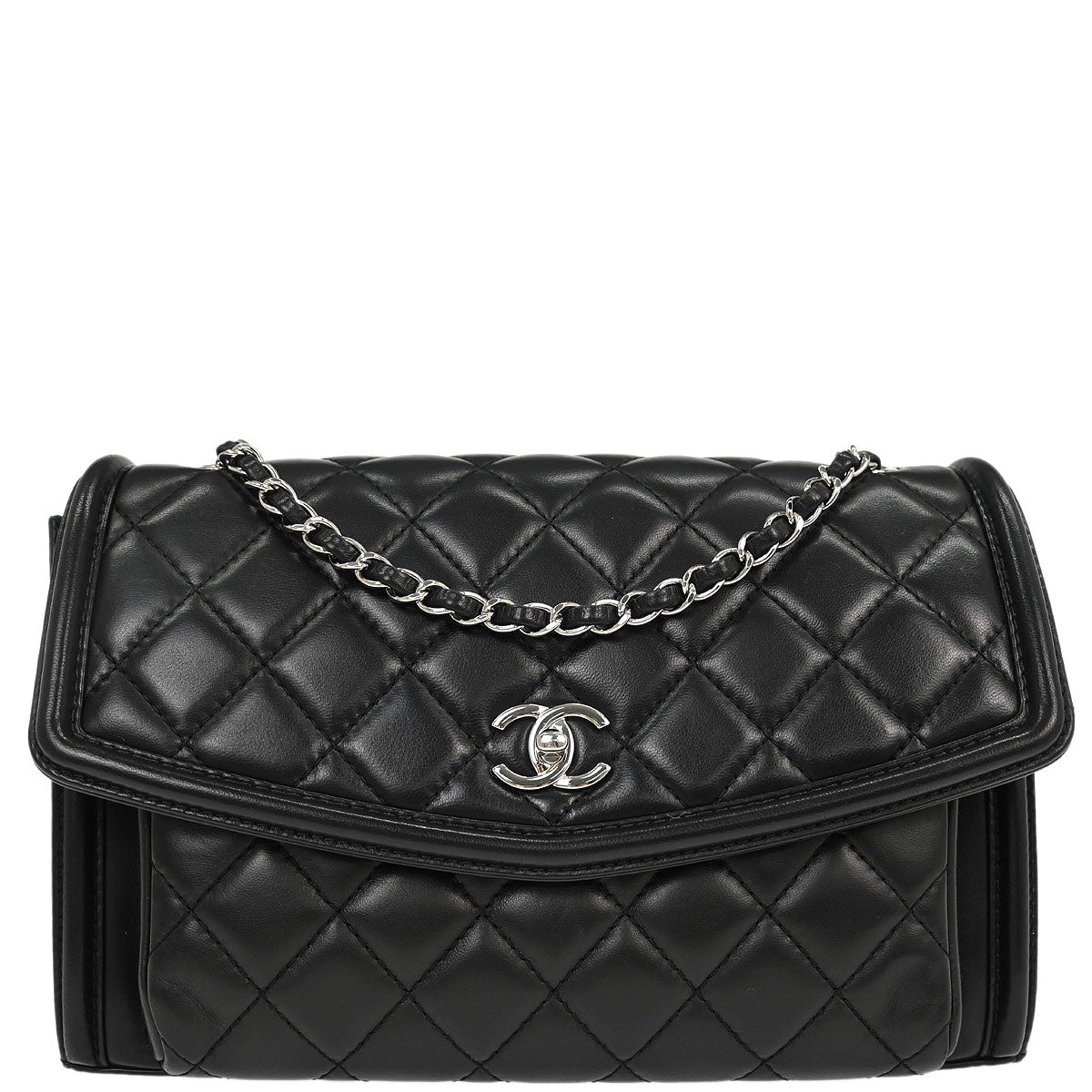 Chanel 2014-2015 Black Lambskin Chain Shoulder Bag