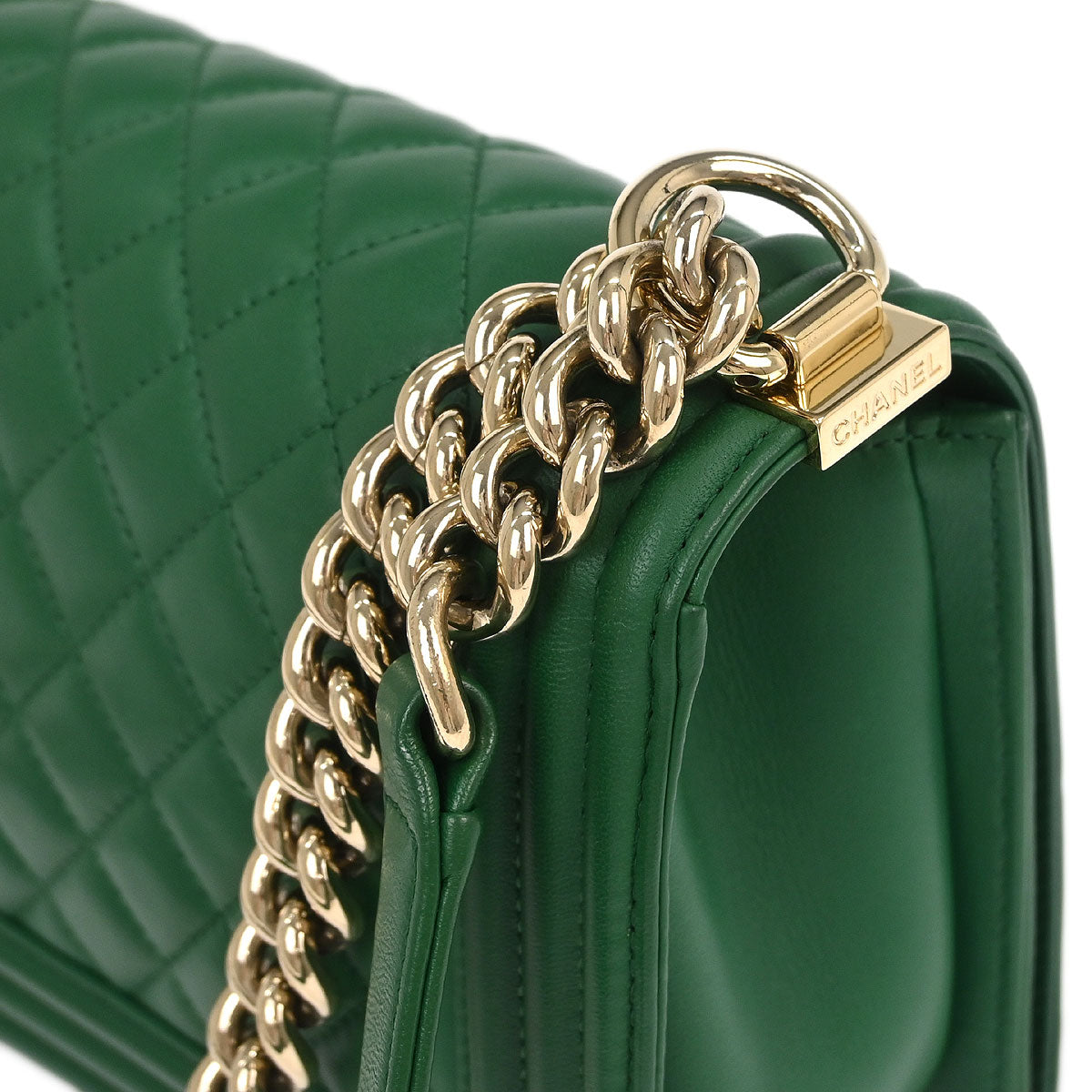 Boy Chanel 2016-2017 Green Lambskin Medium Shoulder Bag