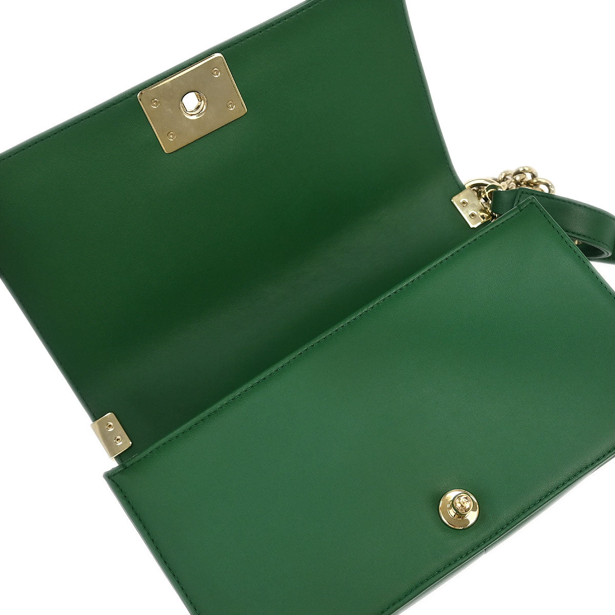 Boy Chanel 2016-2017 Green Lambskin Medium Shoulder Bag
