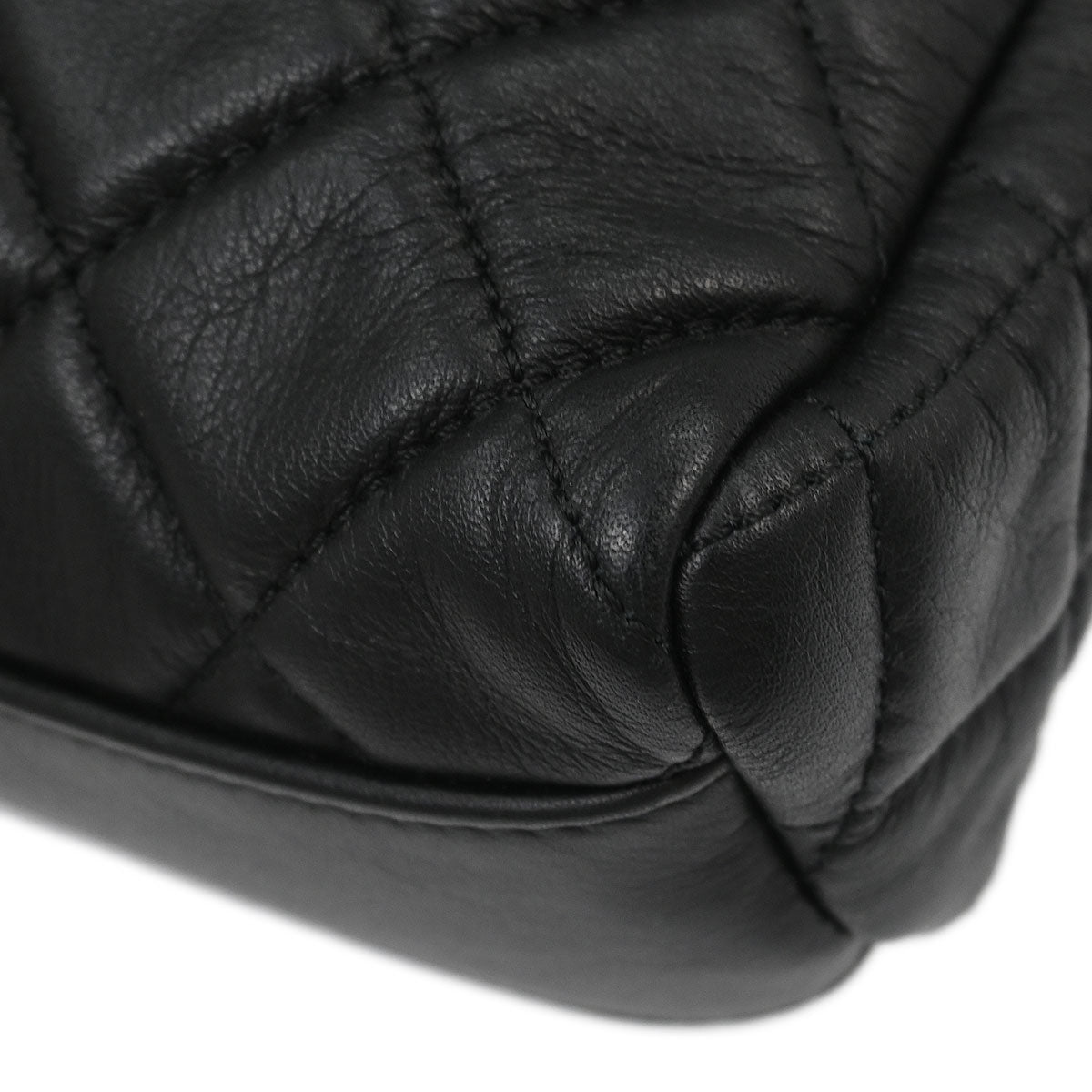 Chanel 2011 Black Lambskin Mademoiselle Lock Shoulder Bag