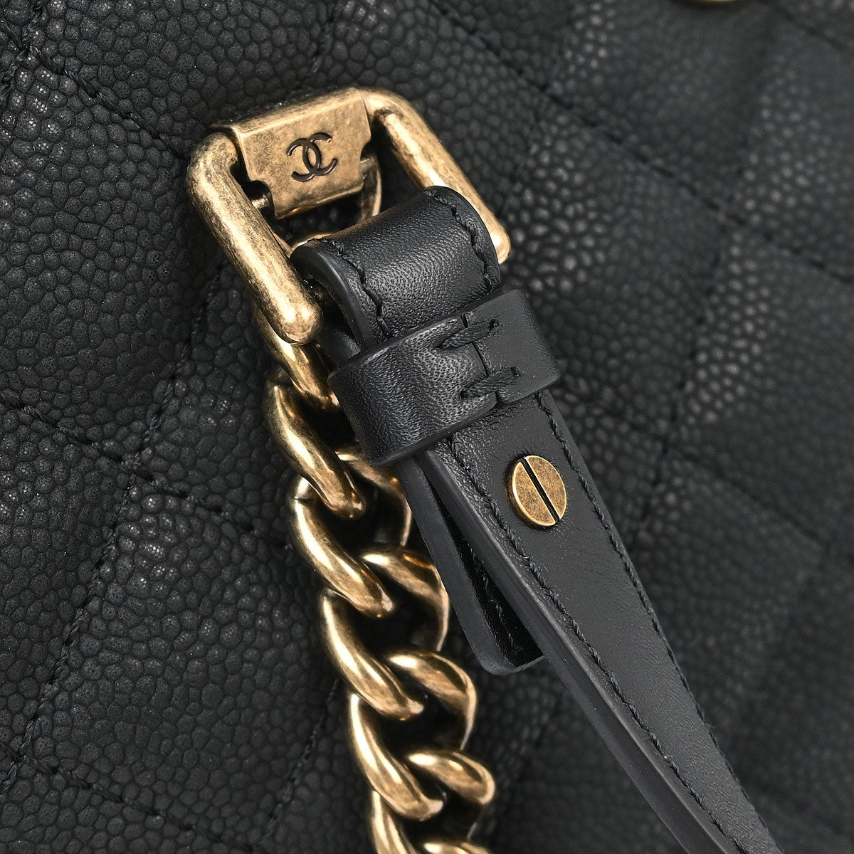 Chanel 2012-2013 Black Caviar 2way Shoulder Handbag