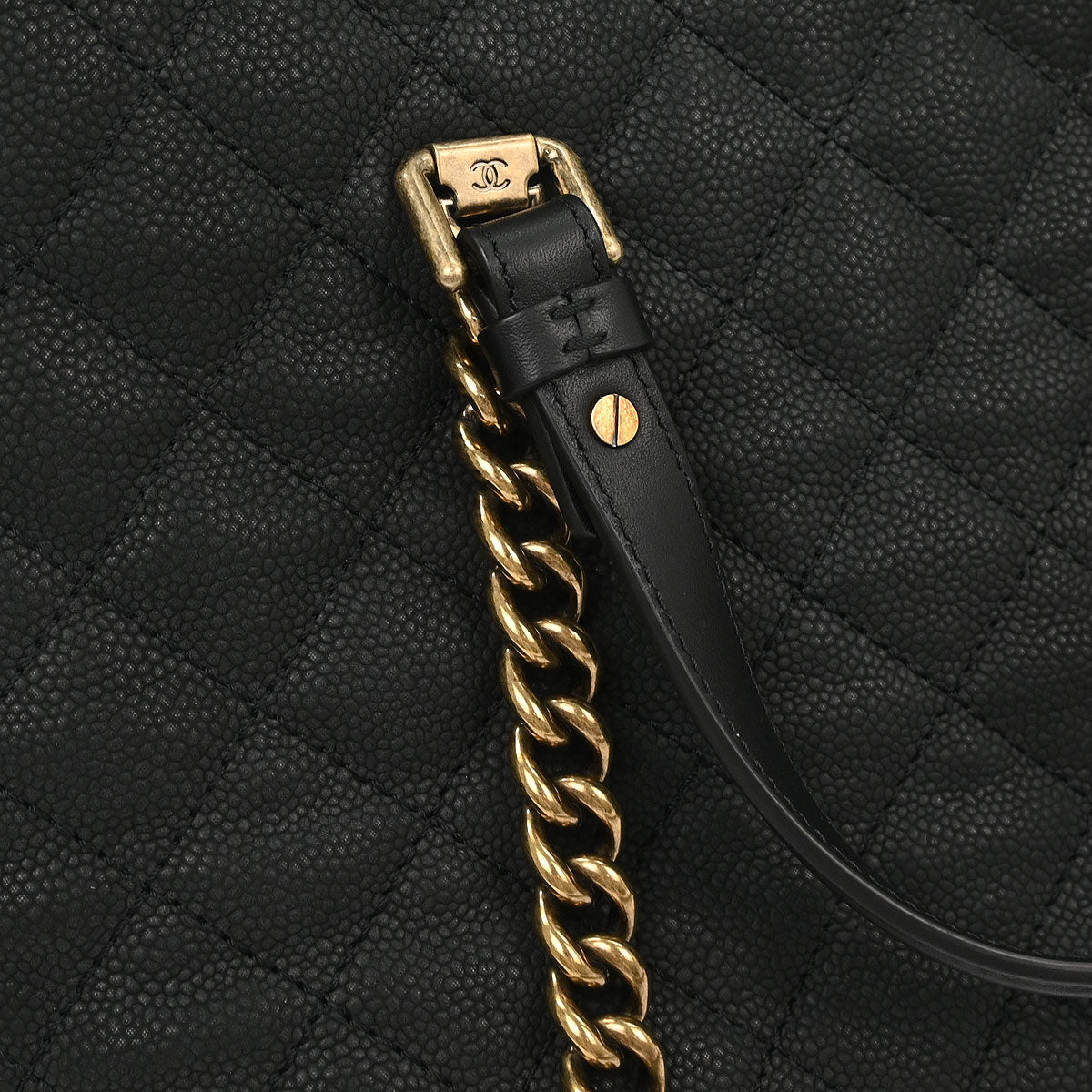 Chanel 2012-2013 Black Caviar 2way Shoulder Handbag