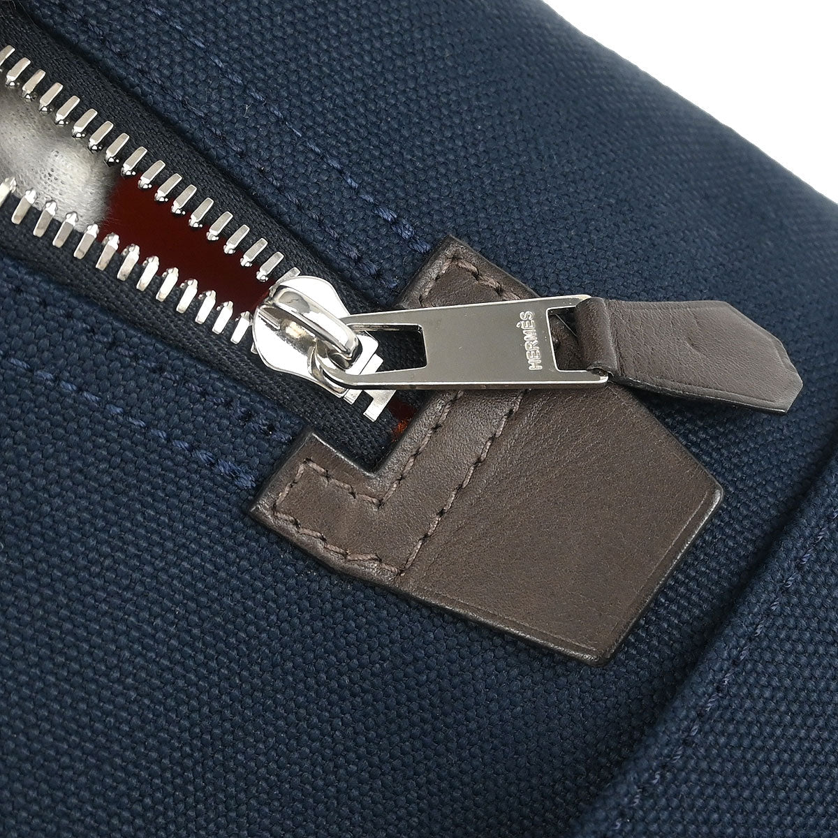 Hermes Navy Toile Officier Sac De Pansage Groom Backpack