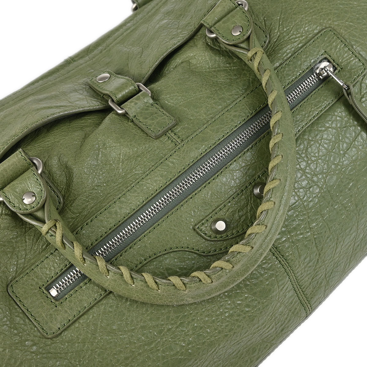 Balenciaga Green Squash 2way Shoulder Duffel Handbag