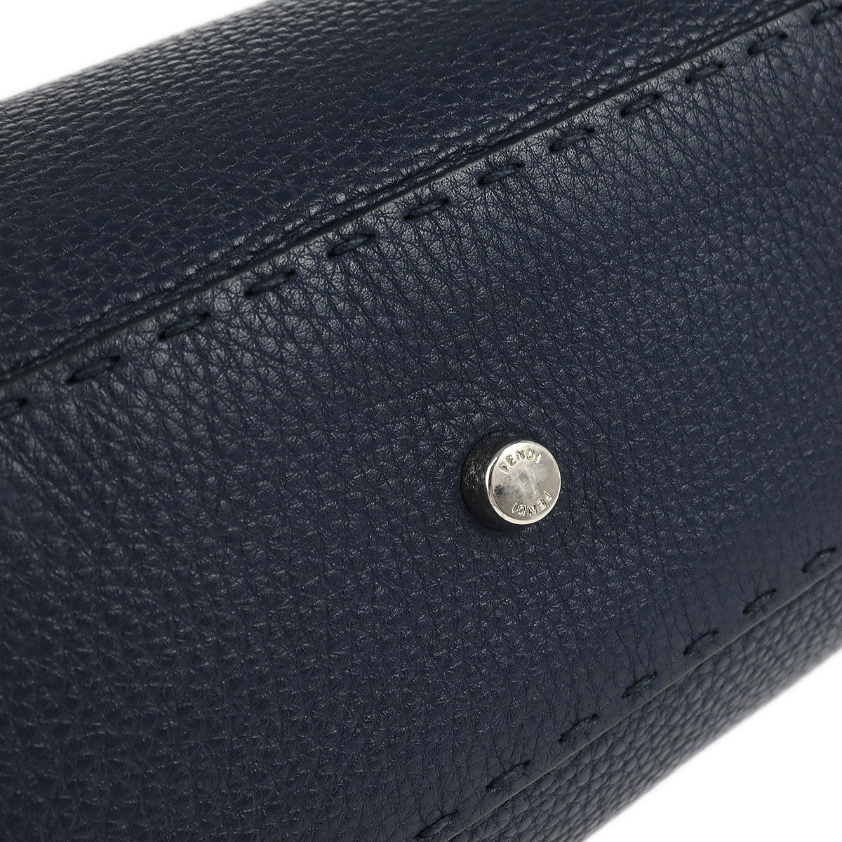 Fendi Navy Leather Peekaboo 2way Shoulder Handbag