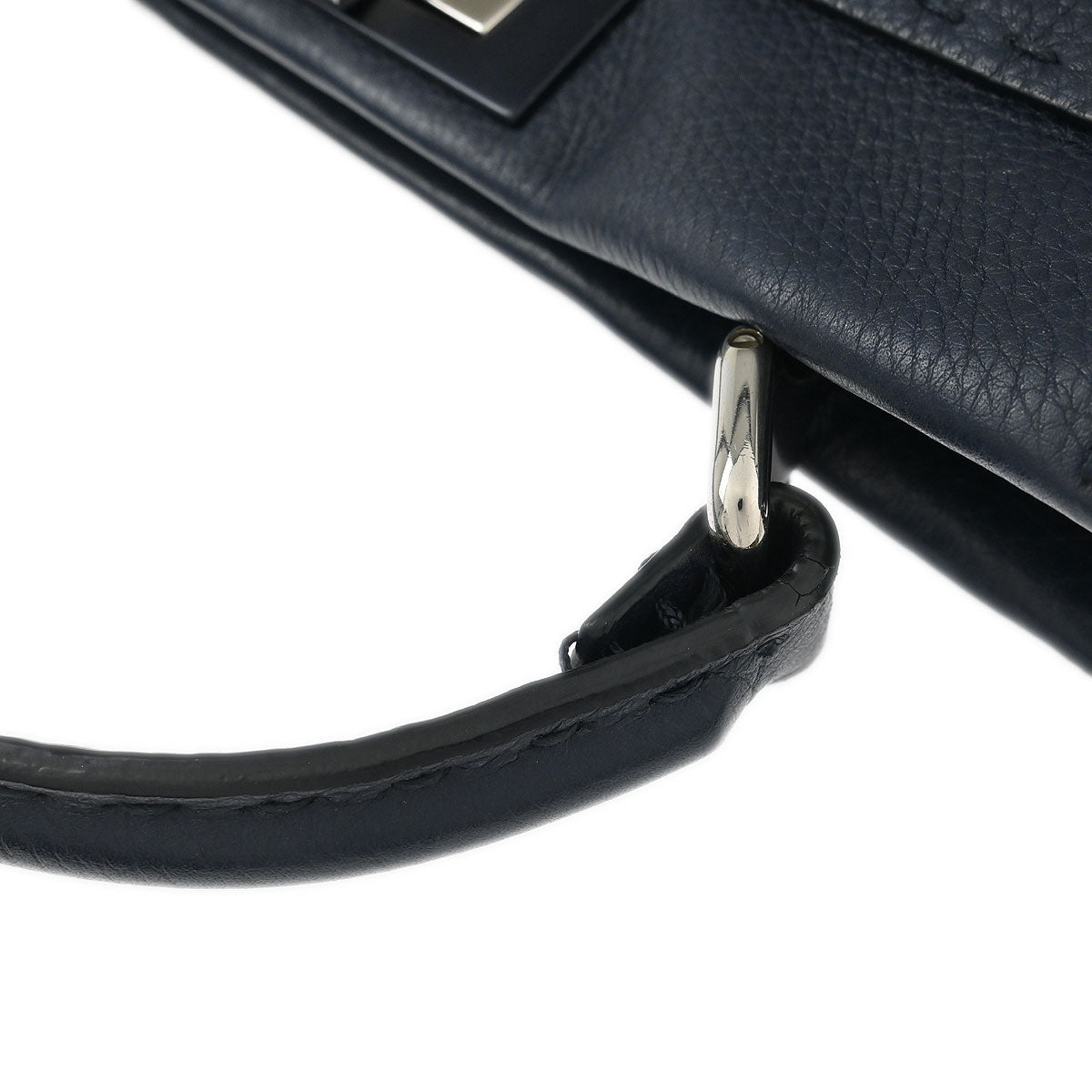 Fendi Navy Leather Peekaboo 2way Shoulder Handbag