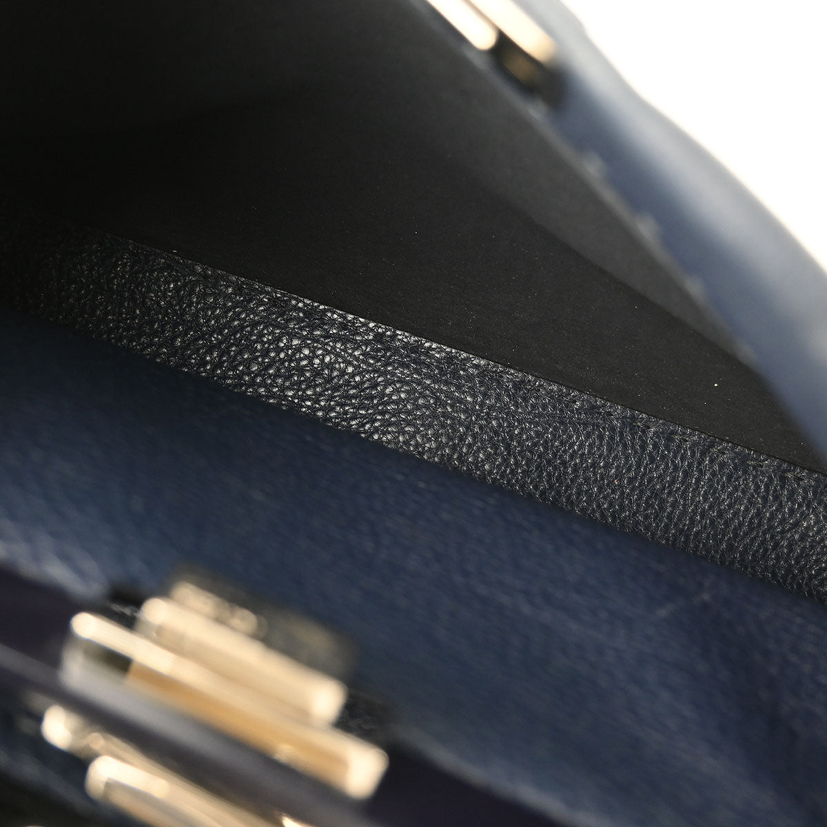 Fendi Navy Leather Peekaboo 2way Shoulder Handbag