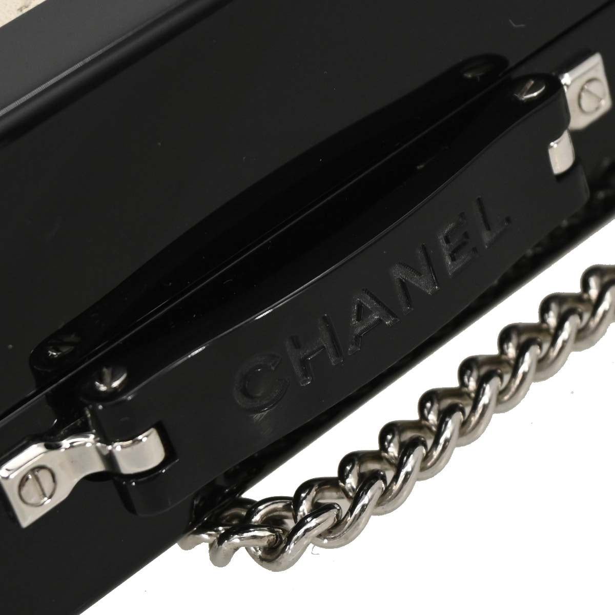 Chanel 2016-2017 Plexiglass Lambskin Evening In The Air Trolley Minaudiere Clutch