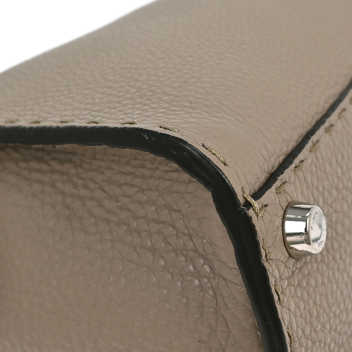 Fendi Brown Leather Peekaboo 2way Shoulder Handbag