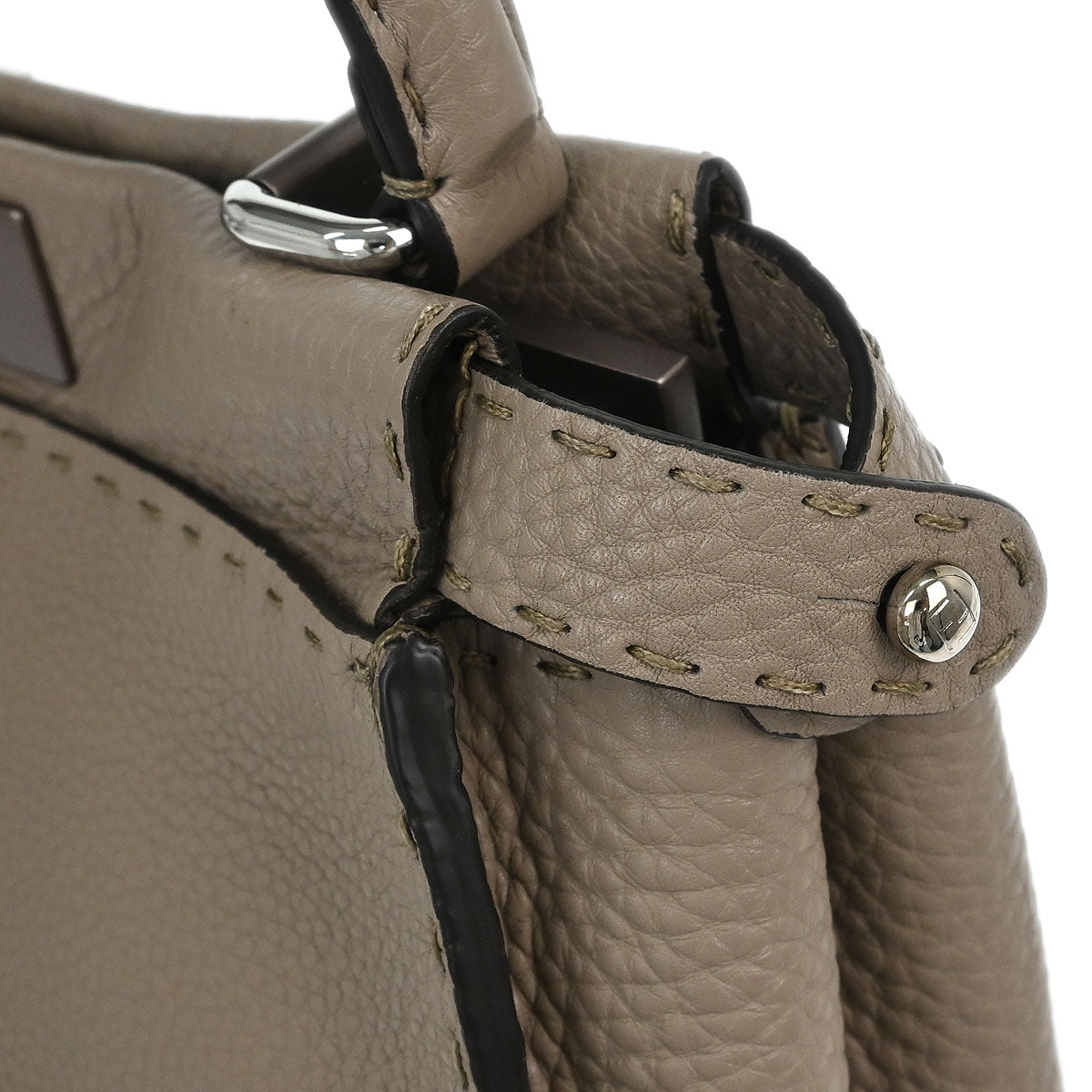 Fendi Brown Leather Peekaboo 2way Shoulder Handbag