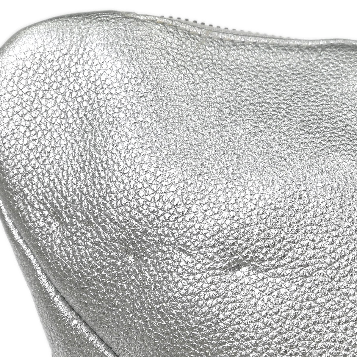 Chanel 2016-2017 Metallic Silver Calfskin Waist Bum Bag