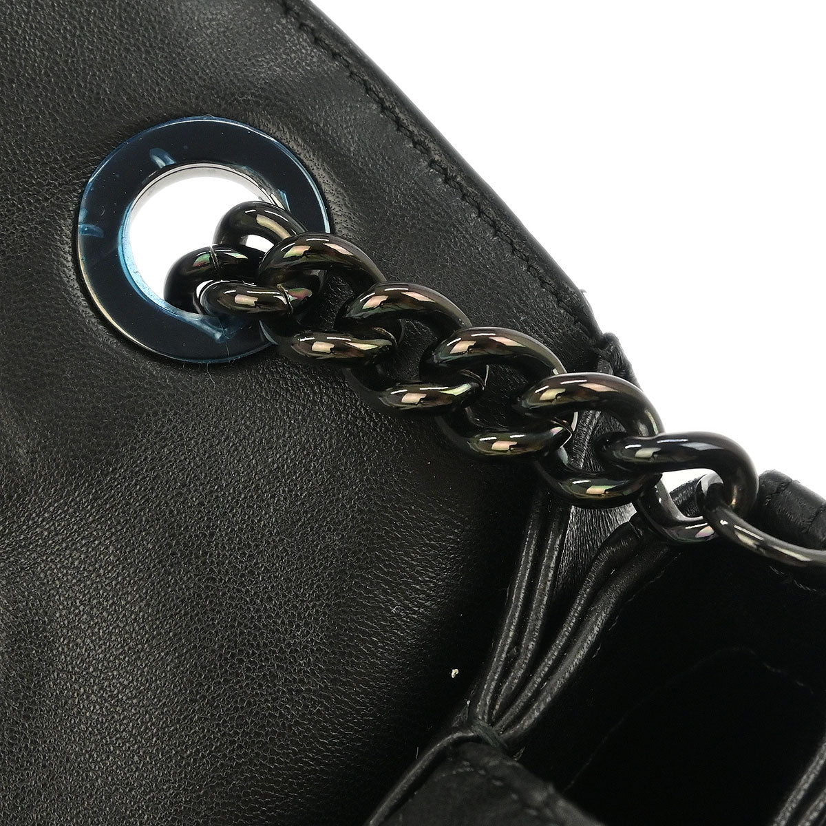Chanel * 2014-2015 Black Python Perfect Edge Flap Bag 2way Shoulder Handbag