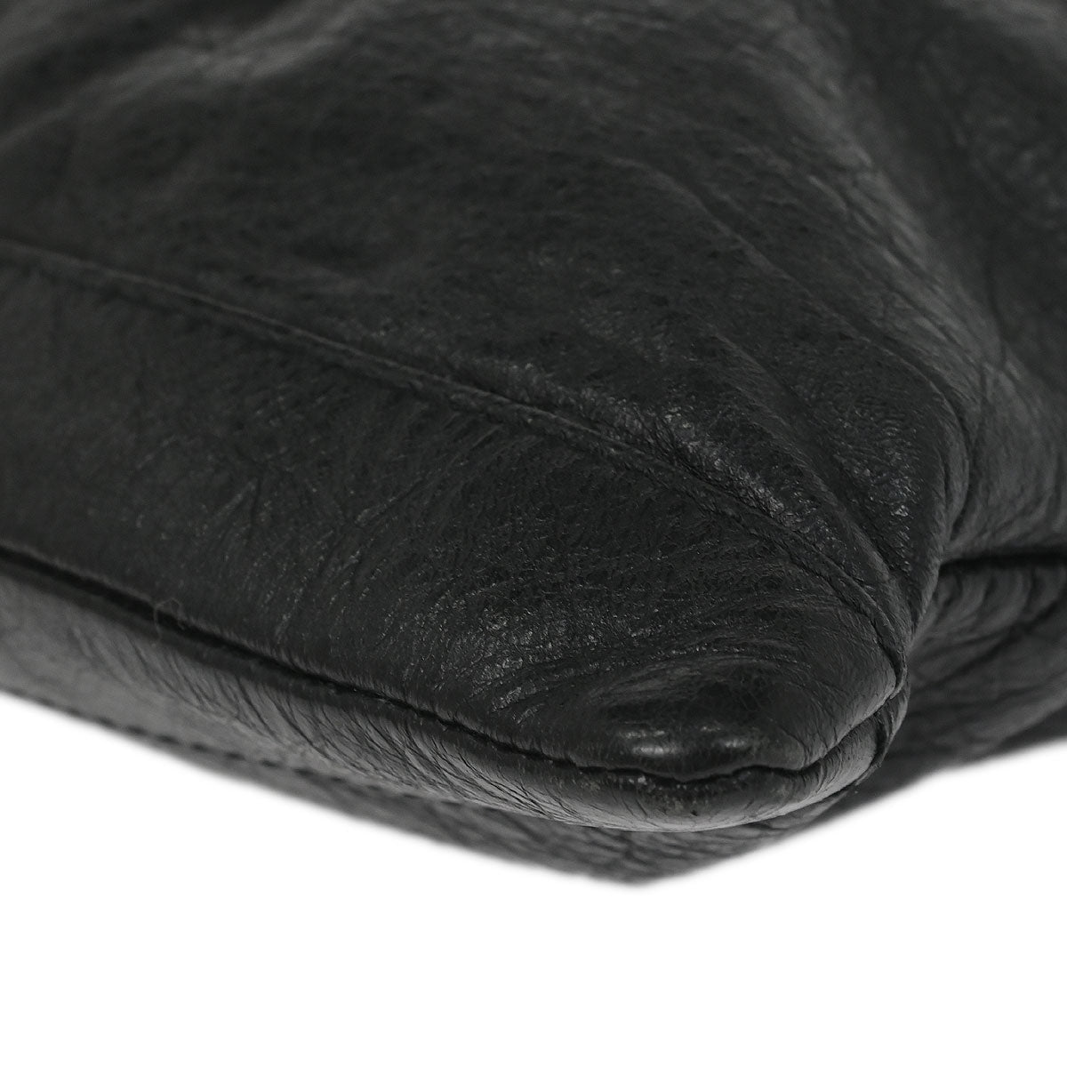 Balenciaga Black Leather Clip L Clutch Bag