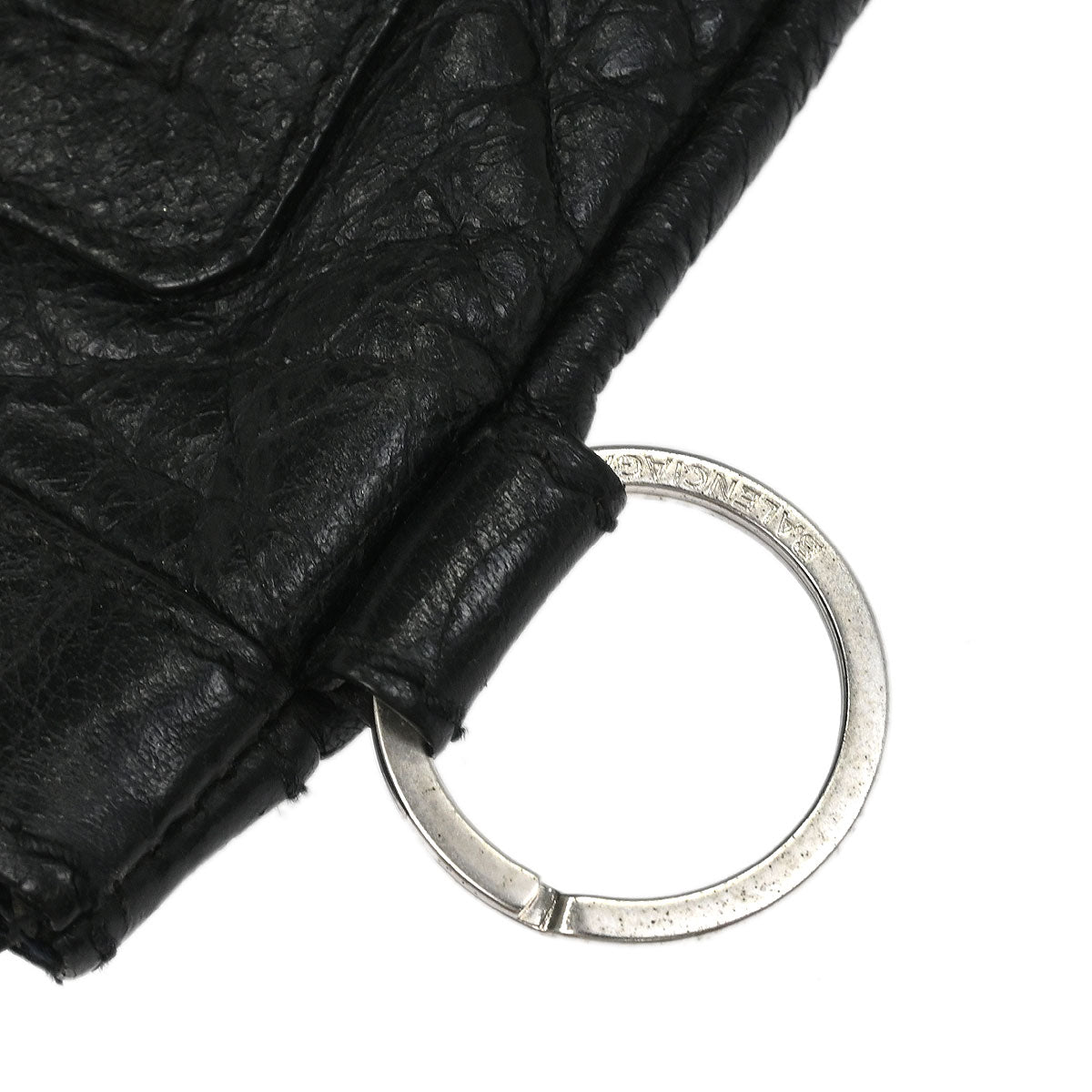 Balenciaga Black Leather Clip L Clutch Bag