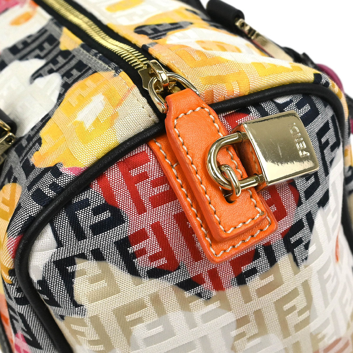 Fendi Black Canvas Zucchino Floral Forever Handbag