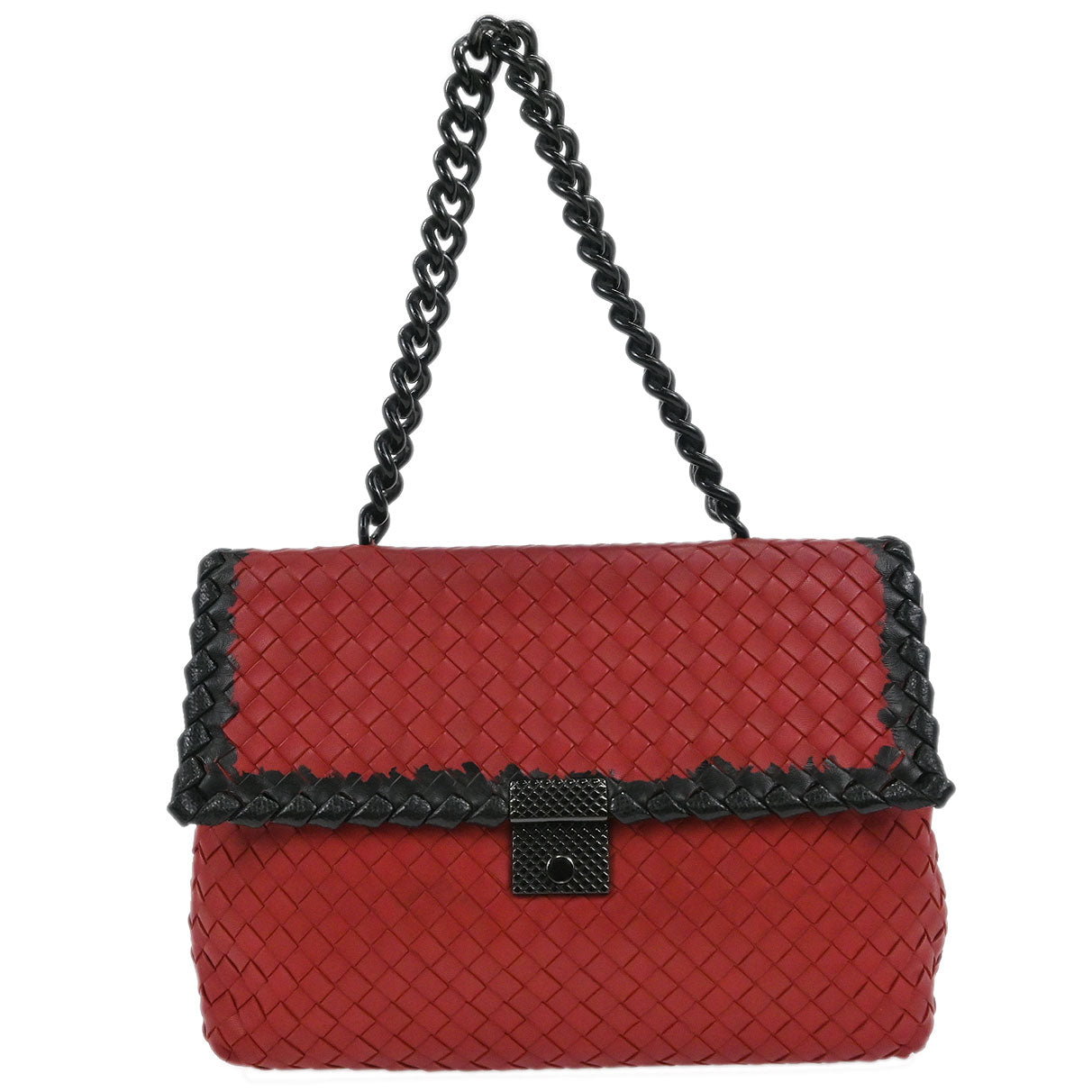 Bottega Veneta Red Intrecciato Handbag
