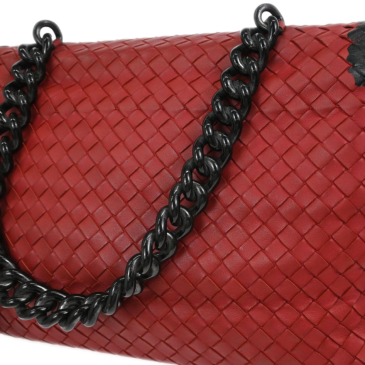 Bottega Veneta Red Intrecciato Handbag
