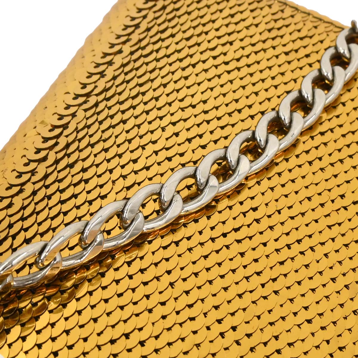 Prada Gold Sequins Satin Shoulder Bag