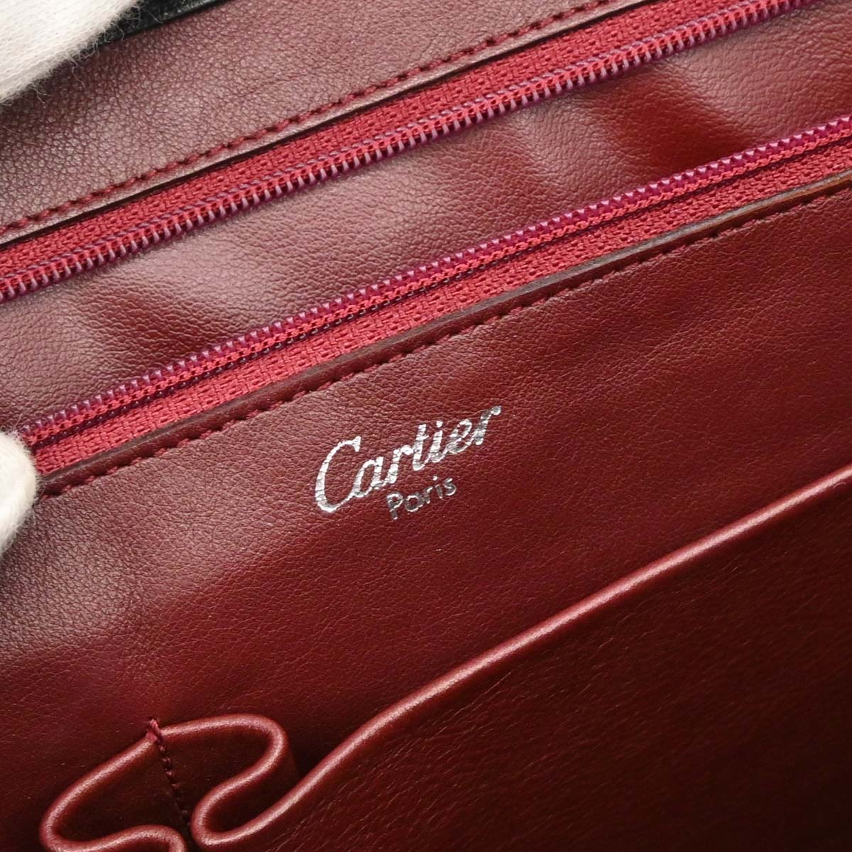 Cartier Black Leather Cabochon Handbag
