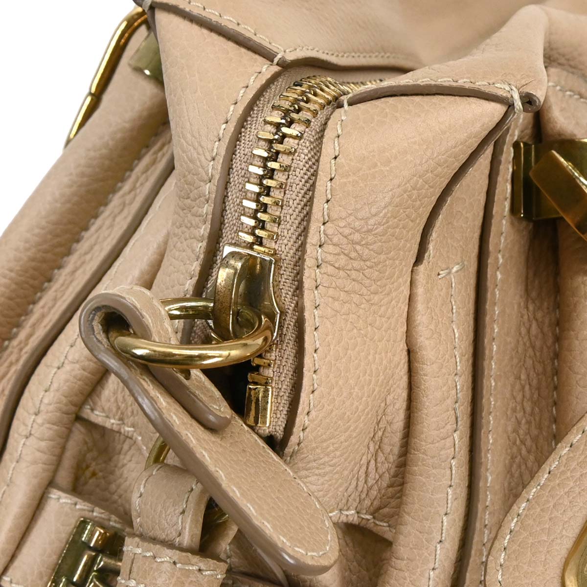 Chloe Beige Leather Paraty 2way Shoulder Handbag
