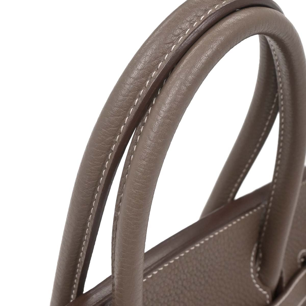 Hermes Etoupe Taurillon Clemence Birkin 30 Handbag