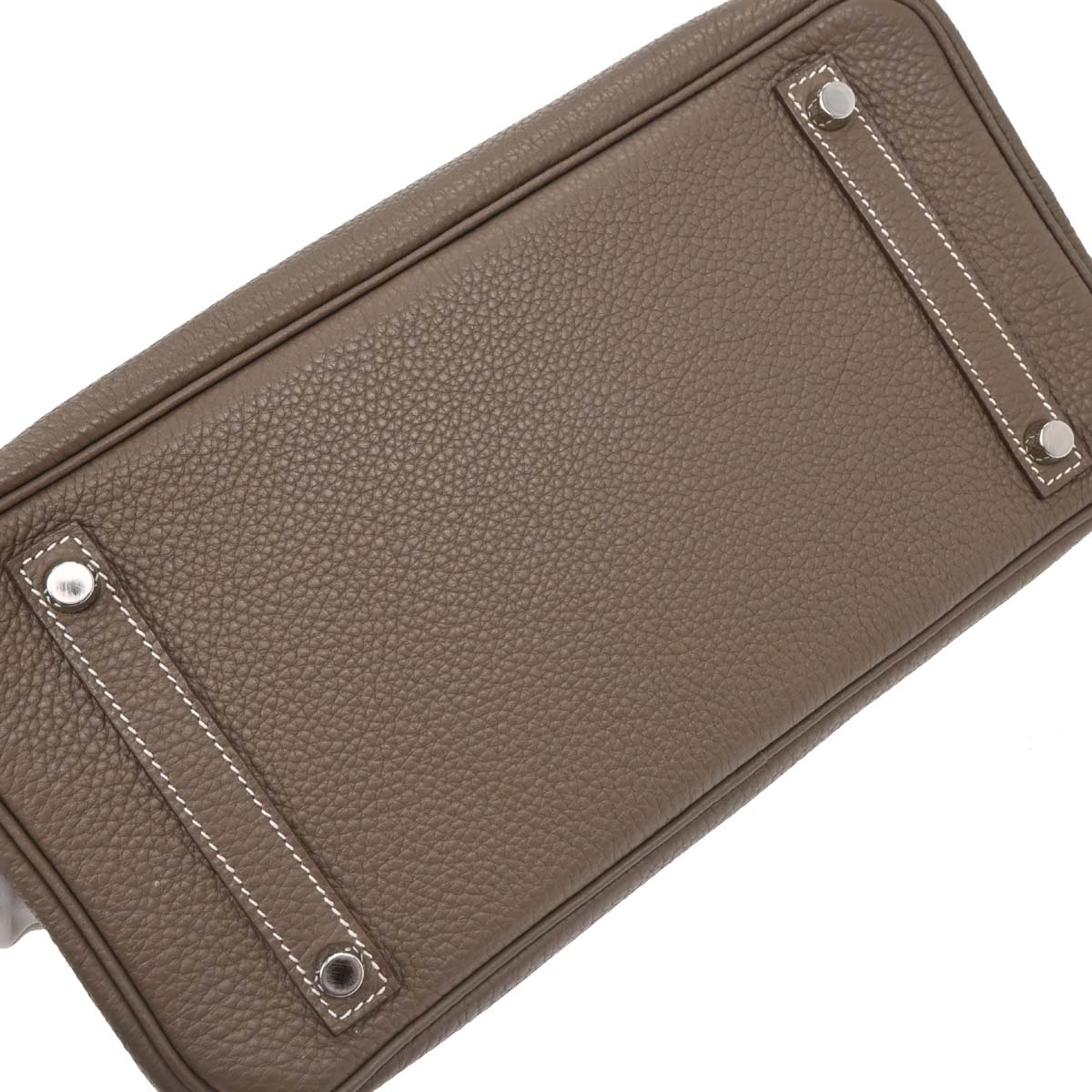 Hermes Etoupe Taurillon Clemence Birkin 30 Handbag