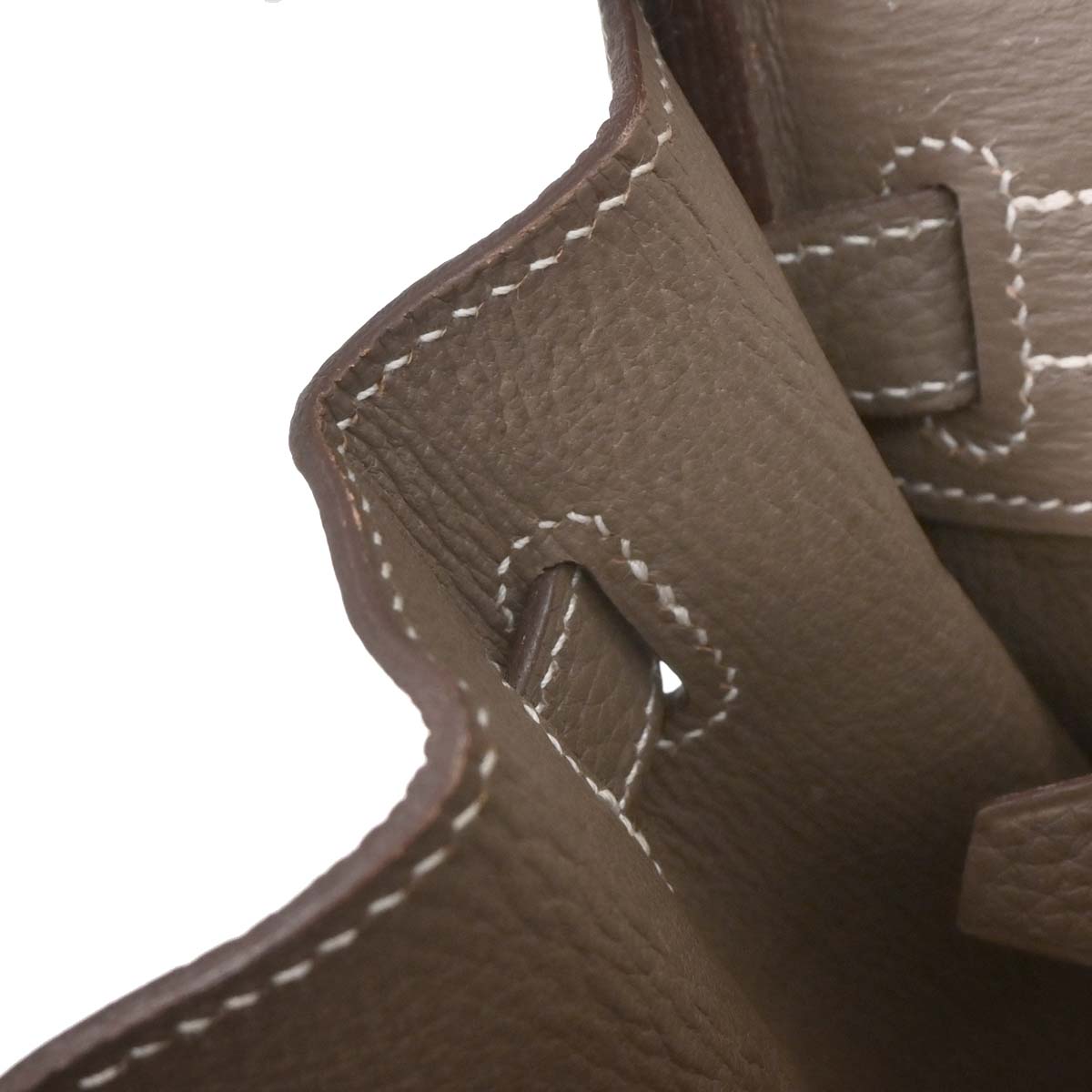Hermes Etoupe Taurillon Clemence Birkin 30 Handbag