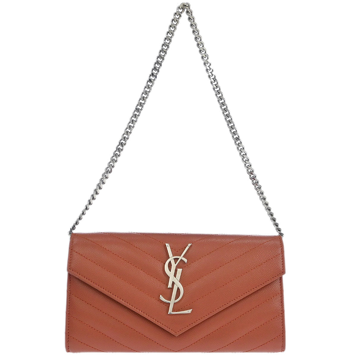 Saint Laurent Pink Envelope WOC Wallet on Chain Handbag
