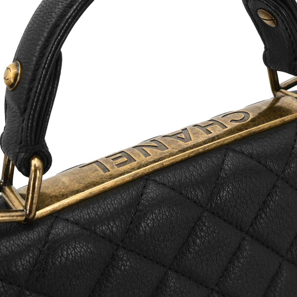 Chanel 2012-2013 Black Goatskin Rita Flap Mademoiselle Lock 2way Shoulder Handbag