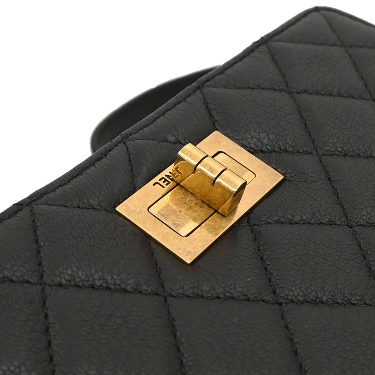 Chanel 2012-2013 Black Goatskin Rita Flap Mademoiselle Lock 2way Shoulder Handbag