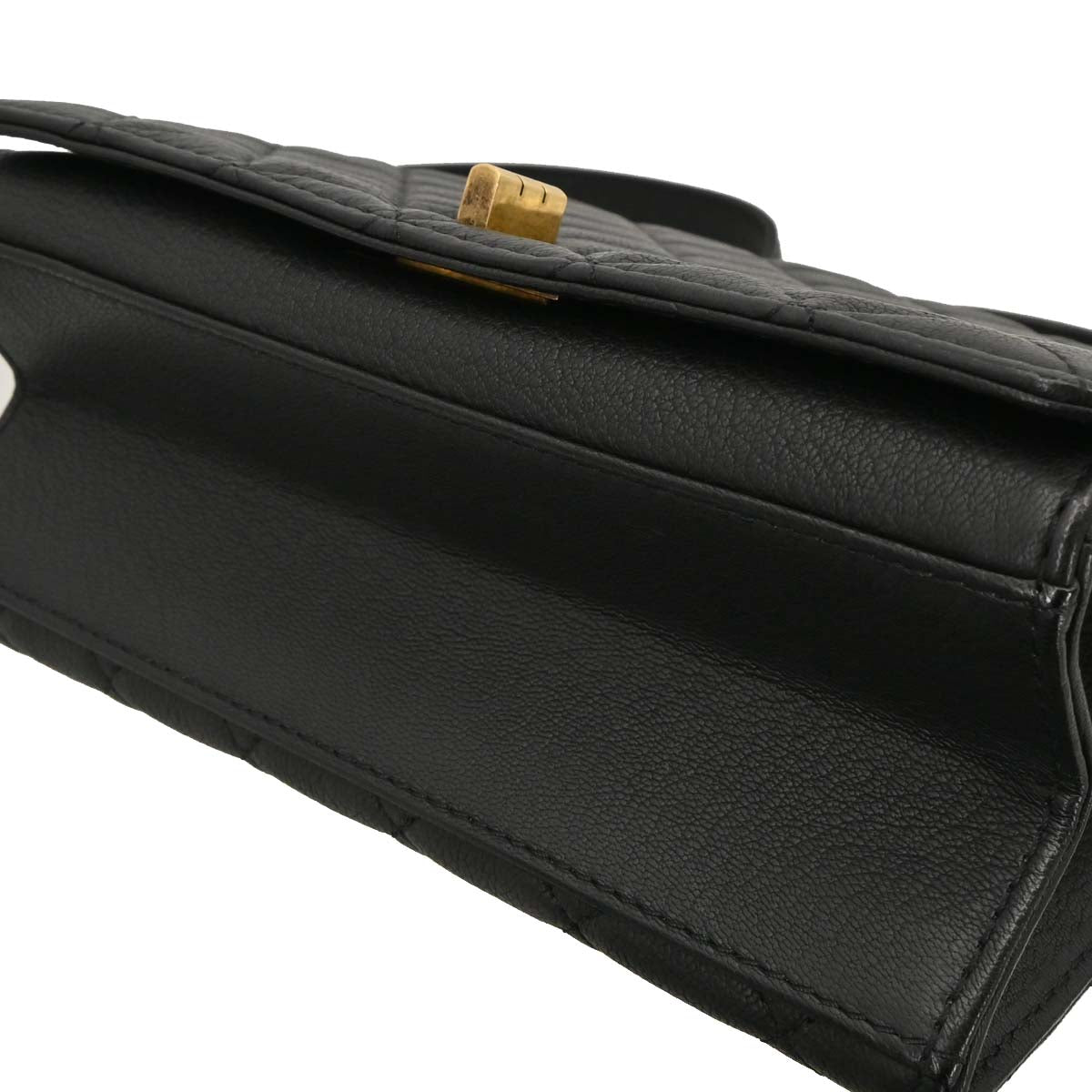 Chanel 2012-2013 Black Goatskin Rita Flap Mademoiselle Lock 2way Shoulder Handbag