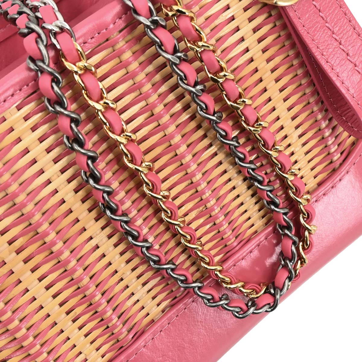 Chanel 2019 Pink Ratan Calfskin Small Gabrielle Shoulder Bag
