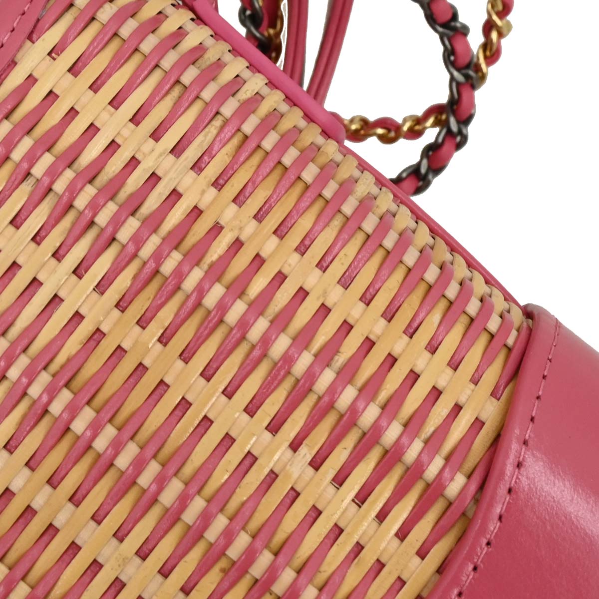Chanel 2019 Pink Ratan Calfskin Small Gabrielle Shoulder Bag